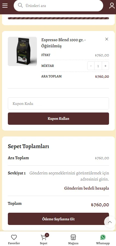 Kahve Dünyan Sipariş ve Stok Yönetimi