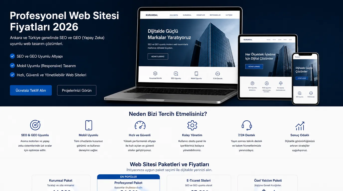 Modern Web Tasarım, SEO ve GEO Rehberi 2026: Kurumsal, Sektörel ve Lokasyon Bazlı Dijital Varlık Stratejileri